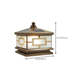 Modern Glass Square Metal Outdoor Solar Post Lamp Image - 19