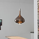 Modern Glass Teardrop LED Pendant Light Flexible Length Image - 1