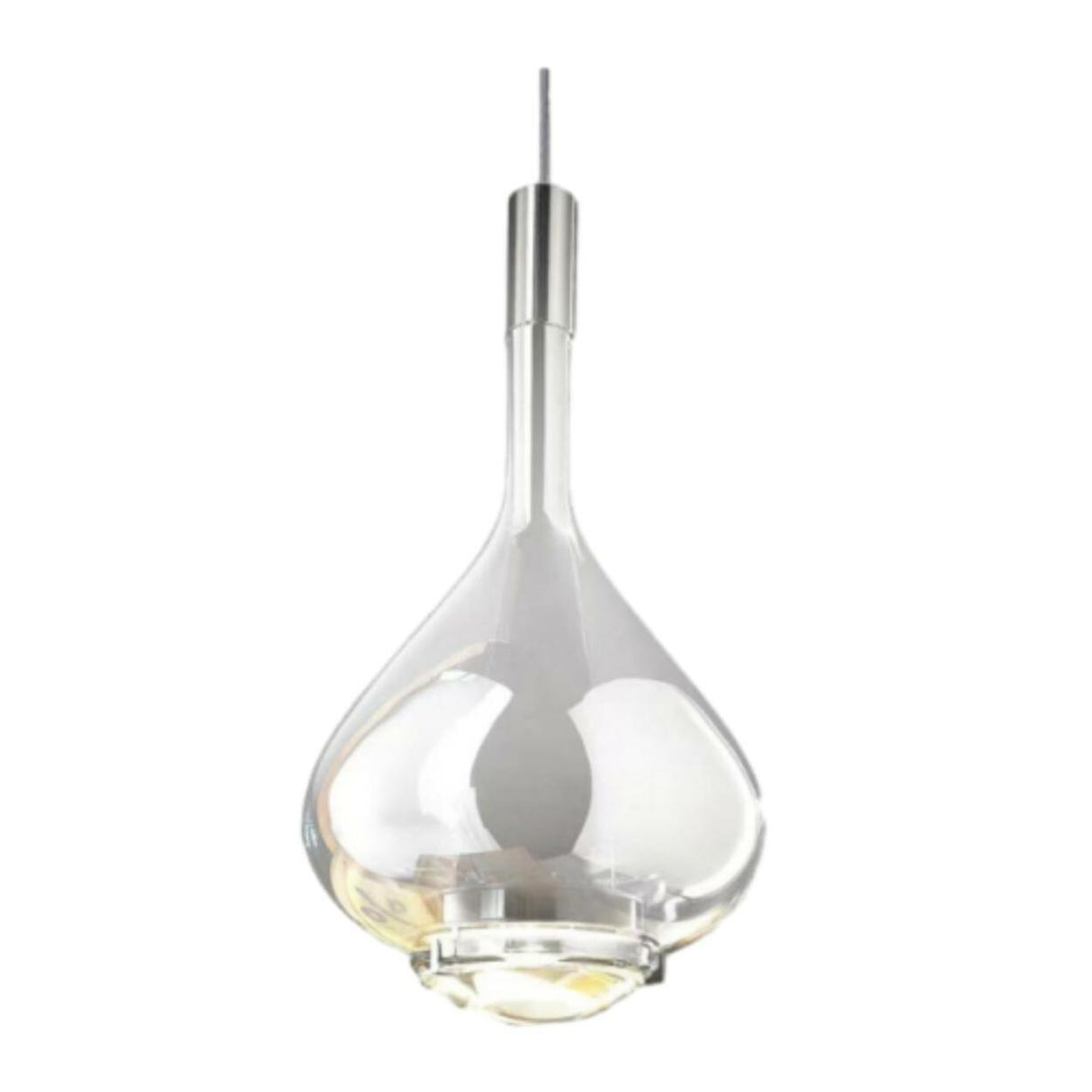 Modern Glass Teardrop LED Pendant Light Flexible Length Image - 3