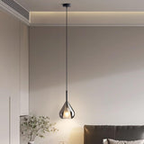 Modern Glass Teardrop Pendant Light Flexible Length Image - 13