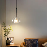 Modern Glass Teardrop Pendant Light Flexible Length Image - 14