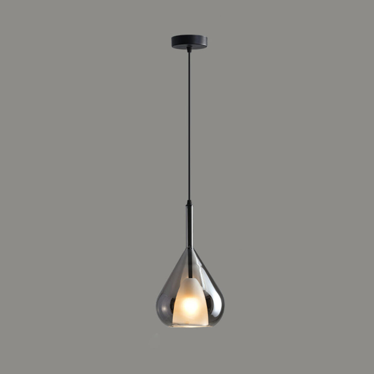 Modern Glass Teardrop Pendant Light Flexible Length Image - 3