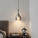 Modern Glass Teardrop Pendant Light Flexible Length Image - 4