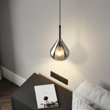 Modern Glass Teardrop Pendant Light Flexible Length Image - 5