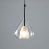 Modern Glass Teardrop Pendant Light Flexible Length Image - 8