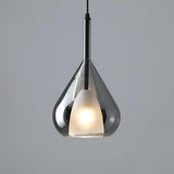 Modern Glass Teardrop Pendant Light Flexible Length Image - 9