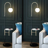 Modern Globe and Arc Metal Floor Lamp with Side Table Image - 7