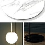 Modern Globe and Arc Metal Floor Lamp with Side Table Image - 8