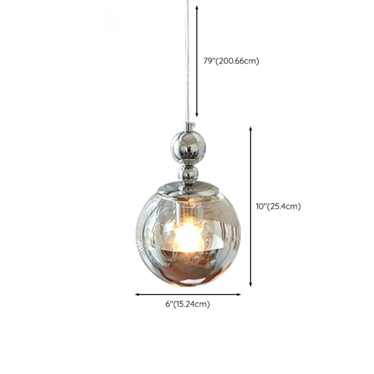 Modern Globe Chrome Pendant Light for Living Room 