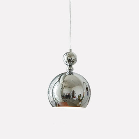 Modern Globe Chrome Pendant Light for Living Room Image - 2