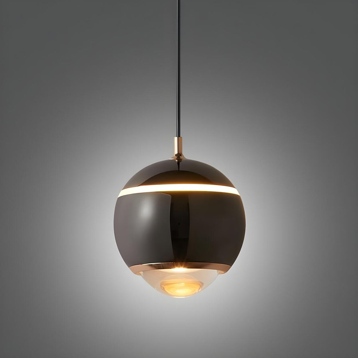 Modern Globe Clear Crystal Metal Pendant Light Image - 7