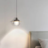 Modern Globe Clear Glass Pendant Light Bedroom Image - 2