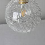 Modern Globe Crackle  Clear Glass Pendant Light Image - 10