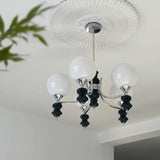 Modern Globe Glass Ceiling Light Chrome Chandelier Image - 1