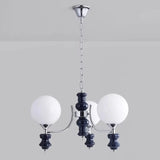 Modern Globe Glass Ceiling Light Chrome Chandelier Image - 10