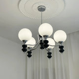 Modern Globe Glass Ceiling Light Chrome Chandelier Image - 15