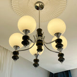 Modern Globe Glass Ceiling Light Chrome Chandelier Image - 18