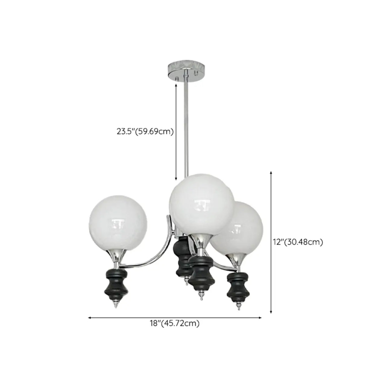 Modern Globe Glass Ceiling Light Chrome Chandelier 