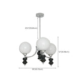 Modern Globe Glass Ceiling Light Chrome Chandelier #size