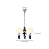 Modern Globe Glass Ceiling Light Chrome Chandelier Image - 21