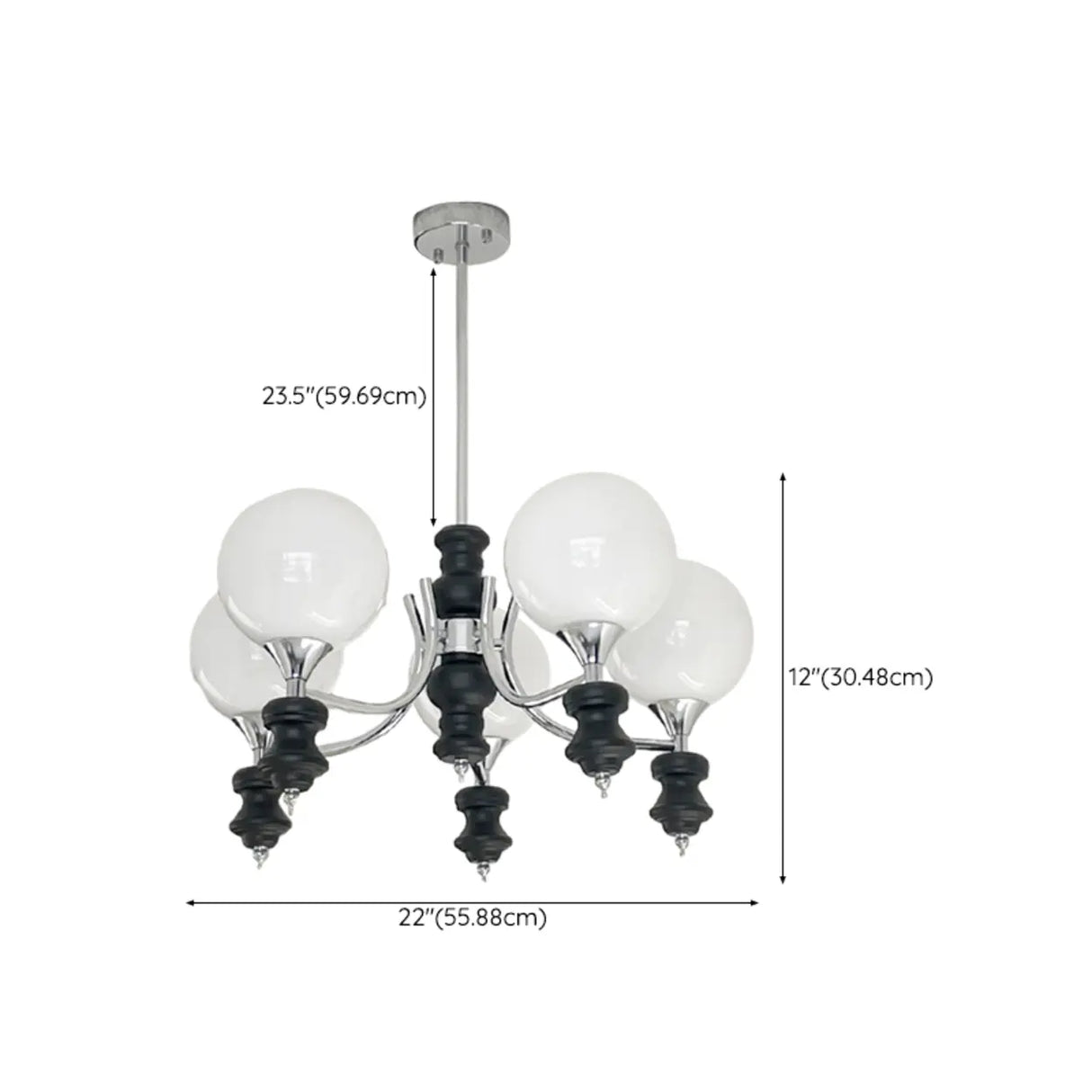 Modern Globe Glass Ceiling Light Chrome Chandelier Image - 22