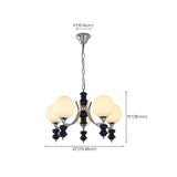 Modern Globe Glass Ceiling Light Chrome Chandelier Image - 23