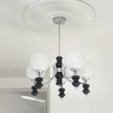 Modern Globe Glass Ceiling Light Chrome Chandelier Image - 3