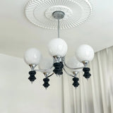 Modern Globe Glass Ceiling Light Chrome Chandelier Image - 4