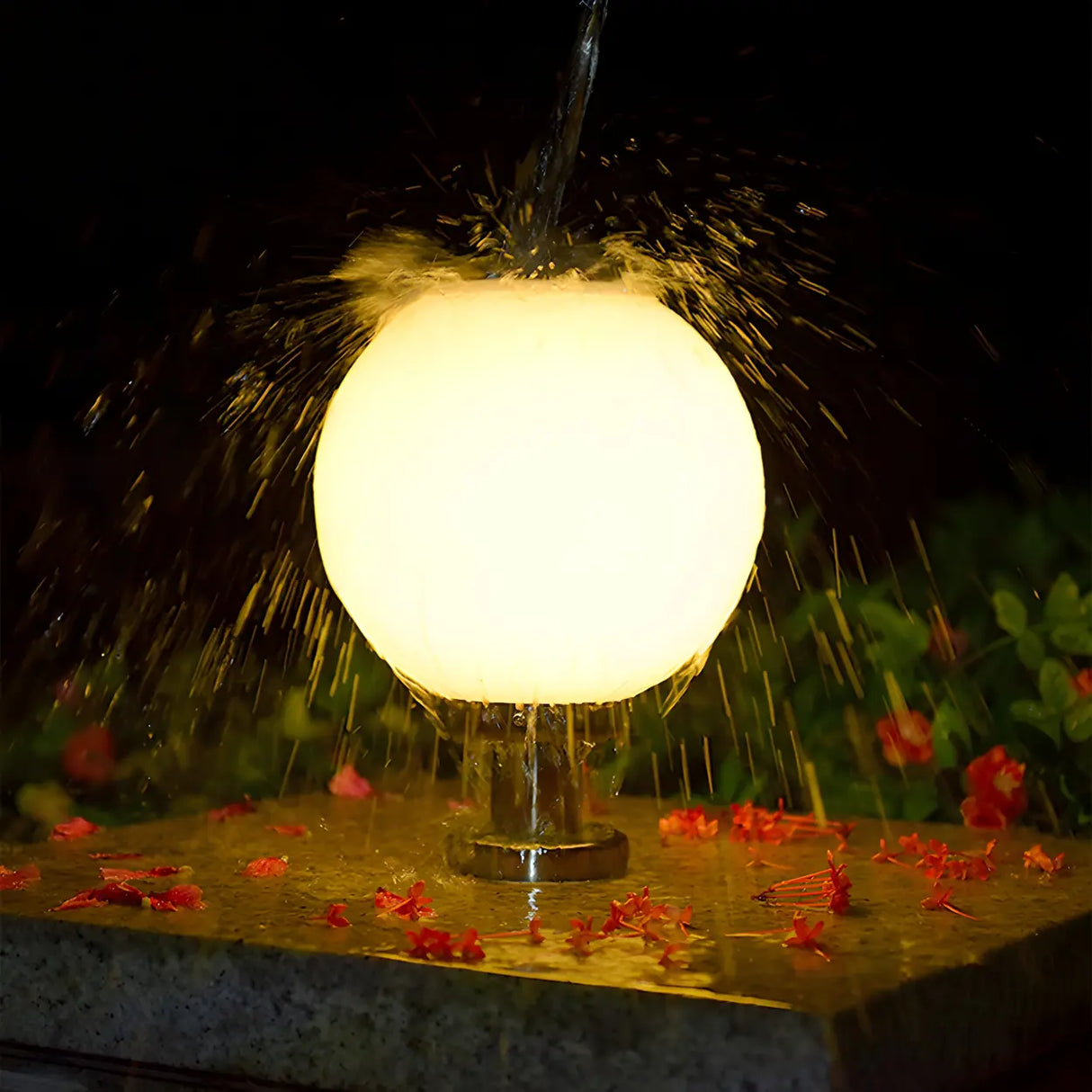 Modern Globe Glass Outdoor Table Lamp Warm White Image - 14