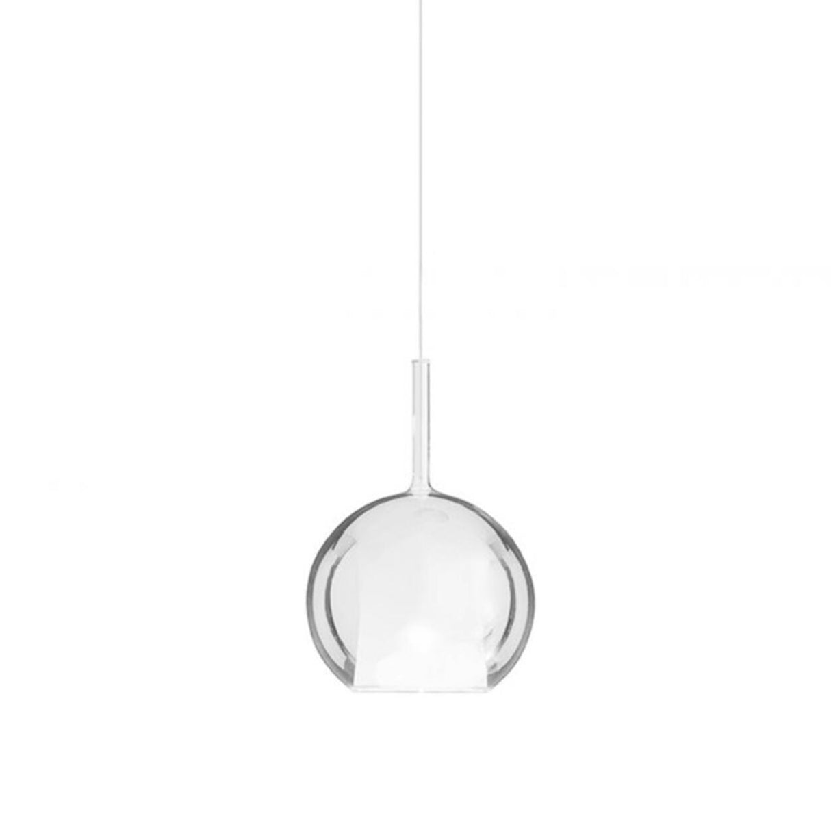 Modern Globe Glass Pendant Light Adjustable Height Image - 2