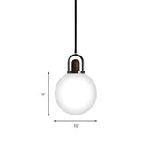 Modern Globe Metal and Wood LED White Pendant Light Image - 6