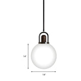 Modern Globe Metal and Wood LED White Pendant Light Image - 7