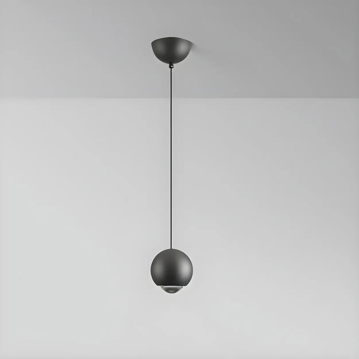 Modern Globe Metal Bedroom Black Pedant Light Image - 10