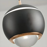 Modern Globe Metal Bedroom Black Pedant Light Image - 12