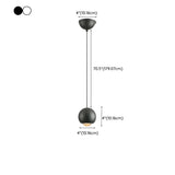 Modern Globe Metal Bedroom Black Pedant Light #size