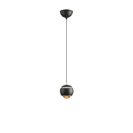 Modern Globe Metal Bedroom Black Pedant Light Image - 2