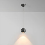 Modern Globe Metal Bedroom Black Pedant Light Image - 7