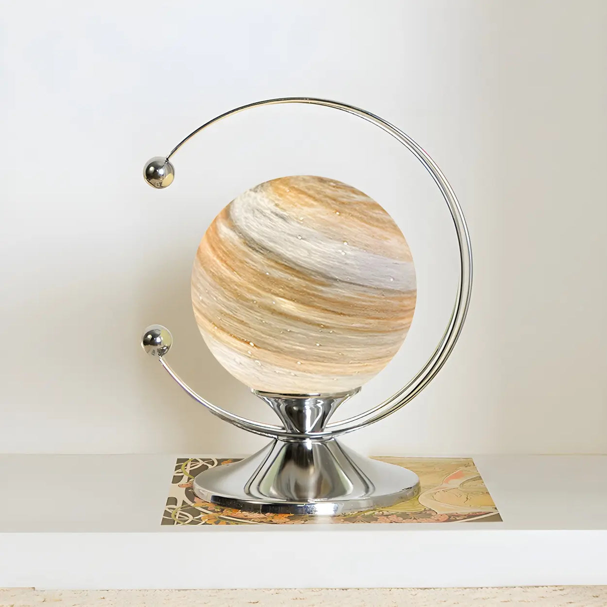 Modern Globe Metal Desk Lamp in Gold Finish Image - 7