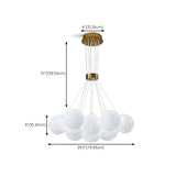 Modern Globe Resin Living Room White Large Chandelier Image - 13