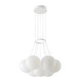 Modern Globe Resin Living Room White Large Chandelier Image - 5