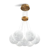 Modern Globe Resin Living Room White Large Chandelier Image - 6