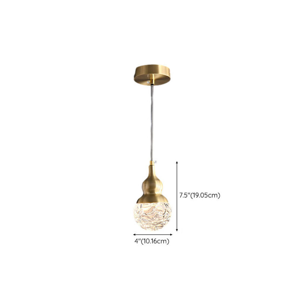 Modern Globe Transparent Brass Clear Glass Pendant Light 