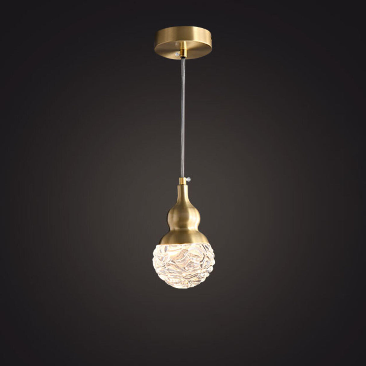 Modern Globe Transparent Brass Clear Glass Pendant Light Image - 6