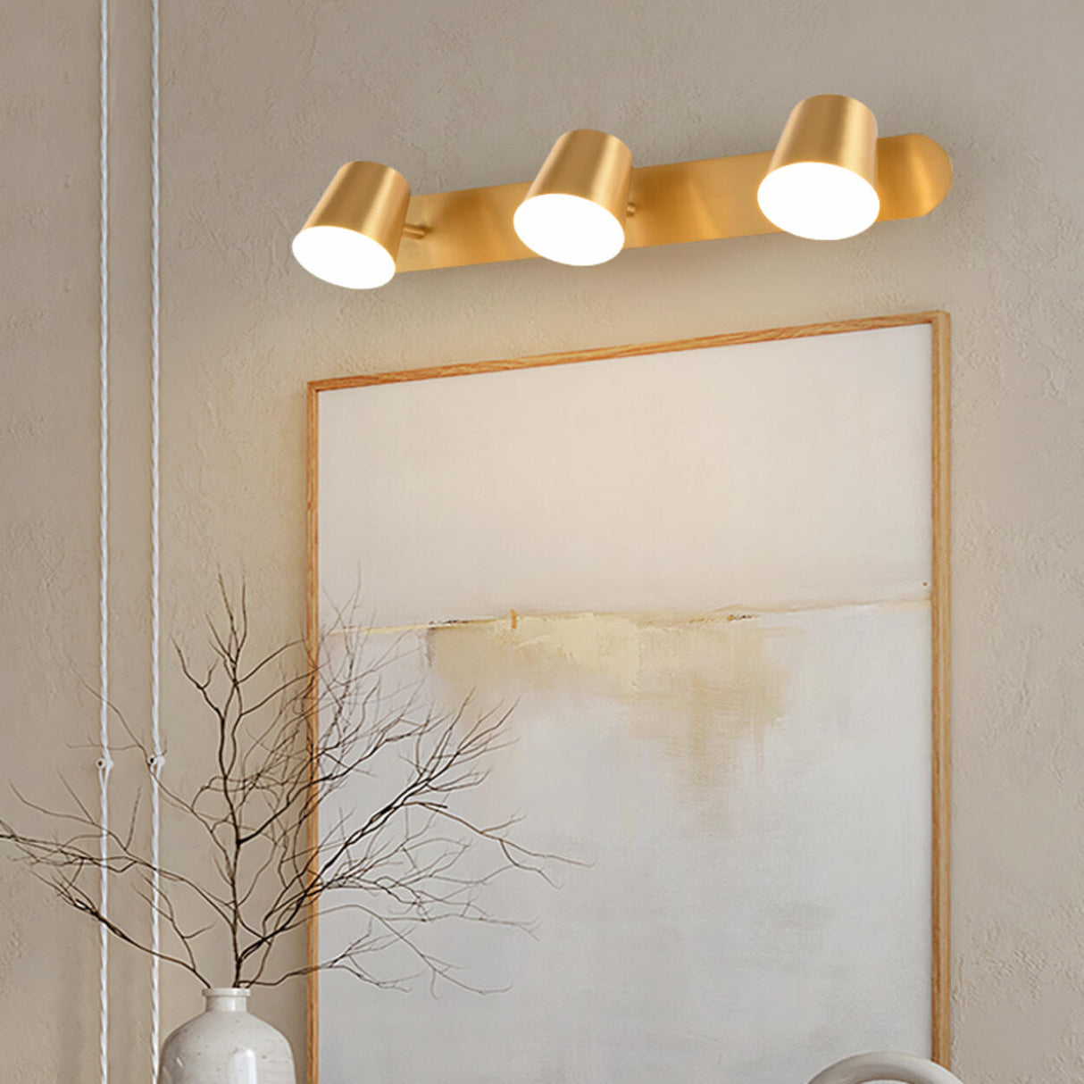 Modern Gold 3-Light Bathroom Vanity Wall Fixture Image - 1