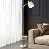 Modern Gold and White Finish Barrel Metal Floor Lamp Image - 12