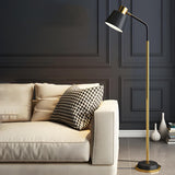 Modern Gold and White Finish Barrel Metal Floor Lamp Image - 13