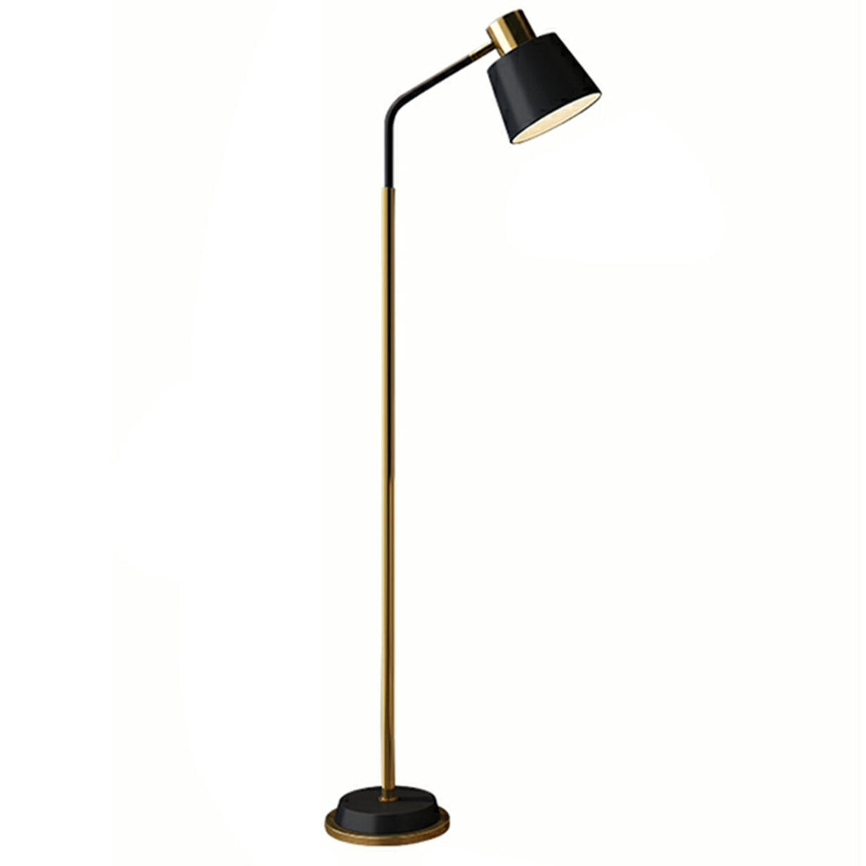 Modern Gold and White Finish Barrel Metal Floor Lamp Image - 7