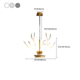 Modern Gold Antler Clear Acrylic Pendant Chandelier #size