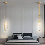 Modern Gold Antler Crystal Globe Bedroom Pendant Light Image - 8