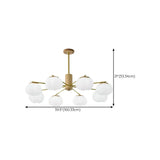 Nordic Bud Brass Living Room White 8-Light Chandelier Image - 16